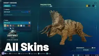 ALL Triceratops Skins! | Jurassic World Evolution 3 | No Commentary