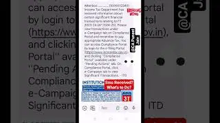 Advance Tax E Campaign 2024 Significant Financial Transactions AY 2024-25 Advance Tax SMS Notice ?