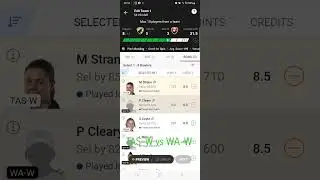 TAS-W vs WA-W Australians Women's ODD dream11 Team prediction #dream11 #ytshorts