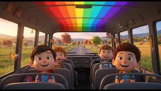 The Rainbow Bus Adventure 🚌 | Fun Kids Travel Rhyme | Nursery Rhymes & Songs for Children