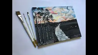 Sunrise nature scenery | Acrylic painting (DENIS SAOR Art)