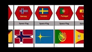 Space Flags from different countries 