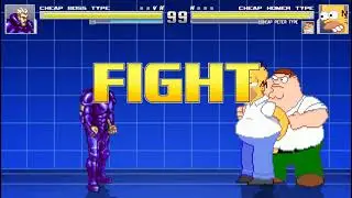 MUGEN Fight | Cheap Boss Type VS Cheap Homer Type & Cheap Peter Type