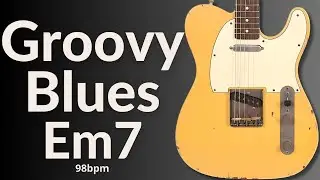 Poweful Groove Blues Guitar Backing Track in E Minor (Em7)
