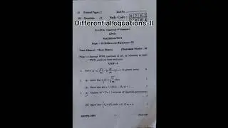 Differential equations-II (maths) ||B.A/B.sc-2( semester 4) ||2022 Question paper||Punjab university