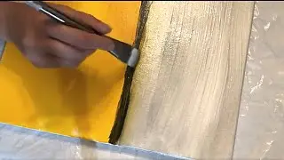 DIY Yellow, White and Black Wall Decor || Easy Abstract Wall Art