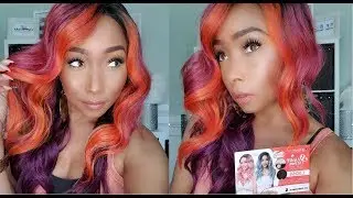 $35 Multicolored Lace Front| Harlem 125 LSD 68 Pomegranate| MakeUPbyKiani