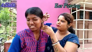 ASMR~ Doing School Girl Ear Piercing Original Outdoor (Whispering) @asmrsangi7044 😩❤️