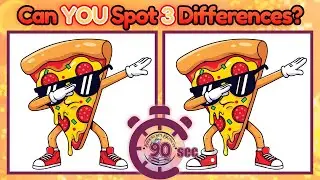Spot The 3 Differences | National Pizza Week | Family Brain Booster Challenge #pizzalover #foodies