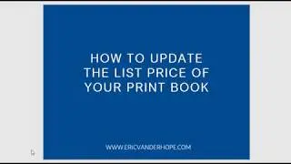 How To Update the List Price of Your Print Book on KDP Print