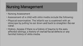 Nursing Management of Otitis Media