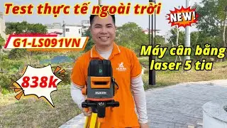 Review & outdoor test of the Hukan G1-LS091VN 5-beam laser level - Viet Nhat Electronics.