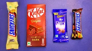 Satisfying ASMR Unwrapping KitKat Dark, Snickers Almond | Opening LOTS of Chocolates and Lollipops