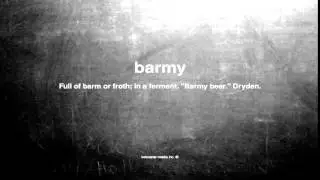 What does barmy mean