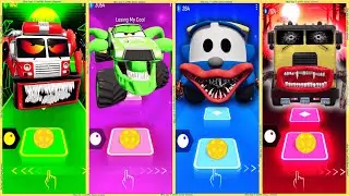 coffin dance - Truck Eater Cartoon 🆚 Fire Truck Eater 🆚 Green Car Spider 🆚 Truck Eater | Tiles HOP❗🚚