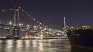 Training Ship Golden Bear Nighttime Timelapse 4k