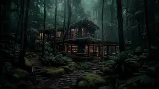 Cozy Cabin Night Rain | Soft Thunder for Deep & Peaceful Sleep