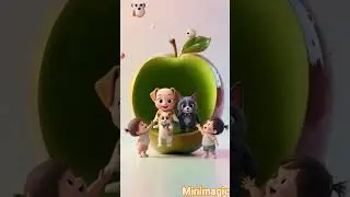 When the Apple Bursts Surprise Inside🐶🐱#Giantapple#puppyandkitten#shorts#viralbabies#surpriseinside