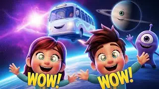 Wheels on the Bus in Space! | A Magical 3D Animated Adventure | Nursery Rhymes & Kids Songs