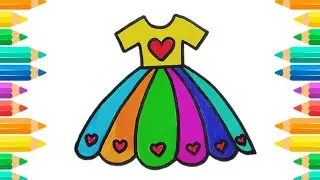 🌈 Simple & Easy Frock Drawing Step by Step/✨ Easy Girl Frock Drawing Tutorial@PreetiCreativity#art