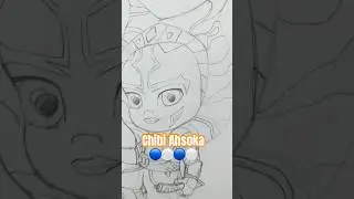 Drawing Ahsoka ✍🏼 ✏️ 🔵⚪️🔵 #chibi #artwork #drawing #starwars #ahsoka #starwarsfan #disneyplus
