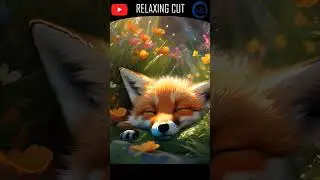 Relaxing lullaby with images of sleeping little foxies 1/10