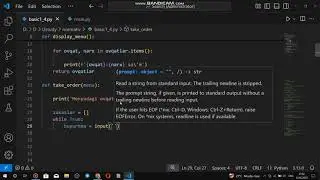 Simple Python Project: Food Ordering System with Menu and Discount | python piton
