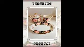 Bone China Milk and Sugar Set with Tray &ndash; Alberta Rose, 1975, English Floral Trio