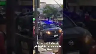 As&iacute; se retir&oacute; el presidente de #SanLorenzo Marcelo Moretti de la sede de Av.La Plata!
