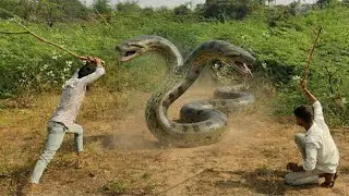 Two-Headed Anaconda Attacks Villagers | Viral Snake Video | Crazy Life Gujarati