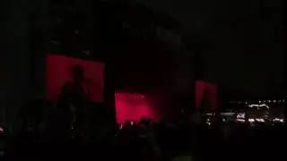 Kanye West performing at The Meadows