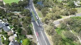 Drone Footage of Golden Grove Road and Milne Road Intersection