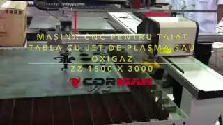 Masina CNC pentru taiat table cu jet de plasma sau oxigaz CORMAK ZZ 1500 x 3000
