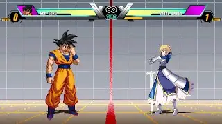 Son Goku VS Artoria Pendragon (Saber) | Jump Force MUGEN V6 | Sword Power vs Saiyan Might