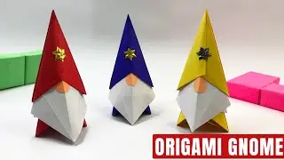 How to Make an Origami Christmas Gnome | Easy Paper Craft Tutorial