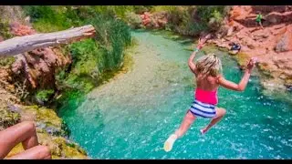 Chilled Out Cliff Jumping in Havasupai - 4K