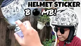 HELMET STICKER BOMB! | DIY helmet easy mods. | anime theme