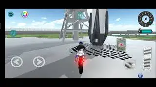 3D Driving Class white Motor Bike In rocket launch area Funny Car Games Android Game player Ali.