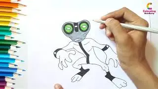 Drawing Ben 10 Grey Matter alien |Ben 10 Coloring and Drawing for Kids 2019