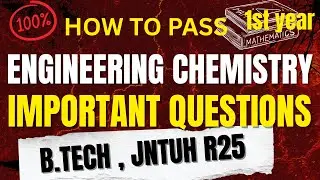 Engineering Chemistry unit wise  Important Questions | JNTUH 1st Year | #engineeringchemistry | #cse