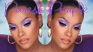 Purple Spring Time Glitter Cut Crease Makeup Tutorial GRWM
