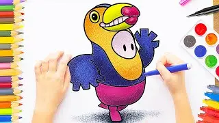 HOW TO DRAW SKIN TUCAN FALL GUYS - Step by Step