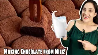 I tried Making CHOCOLATE with MILK (4 Ingredients) HOMEMADE CHOCOLATE | Chocolate Hacks Mishra Twins
