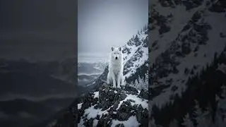 A wolf at the peak of snow mountains #aivideo #funny #wildliferescue #animotion #faceswap