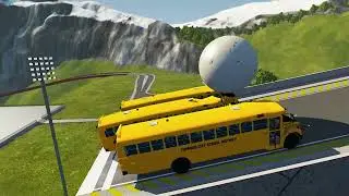 GIANT STONE BALL vs. CARS &ndash; BeamNG Drive