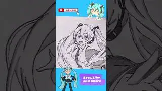 I draw miku #SHORTS  #subscribe #drawing #KRISHANK'S art STUDIO