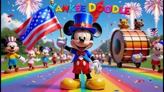 🎵 Yankee Doodle | Patriotic Kids Song 🇺🇸 | Classic American Rhyme with Fun Cartoon Animations 🎩🐎