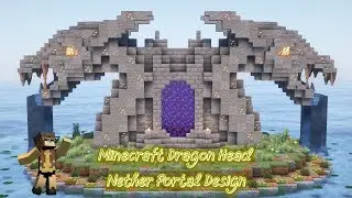 Minecraft | How To Build Dragon Head Nether Portal Design [ Tutorial ]