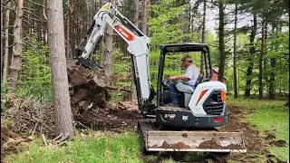 Bobcat E42, Under Road Horizonal Boring For Septic System Canton / Potsdam NY