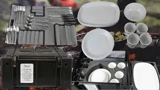 Обеденный гарнитур на 4 персоны в коробке для боеприпасов - The Bush Company